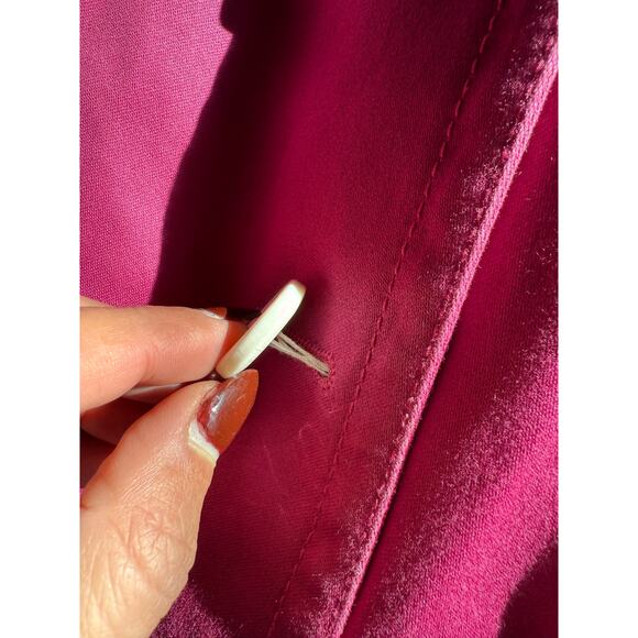 Vintage Coach Women's Trench Pink Rain Coat Size Small Floral Lining 100% Cotton - Picture 7 of 8